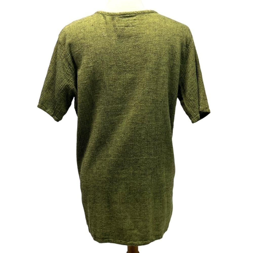 Flax Green Linen Blend Short Sleeve Tunic Top Women’s Small - Picture 5 of 9